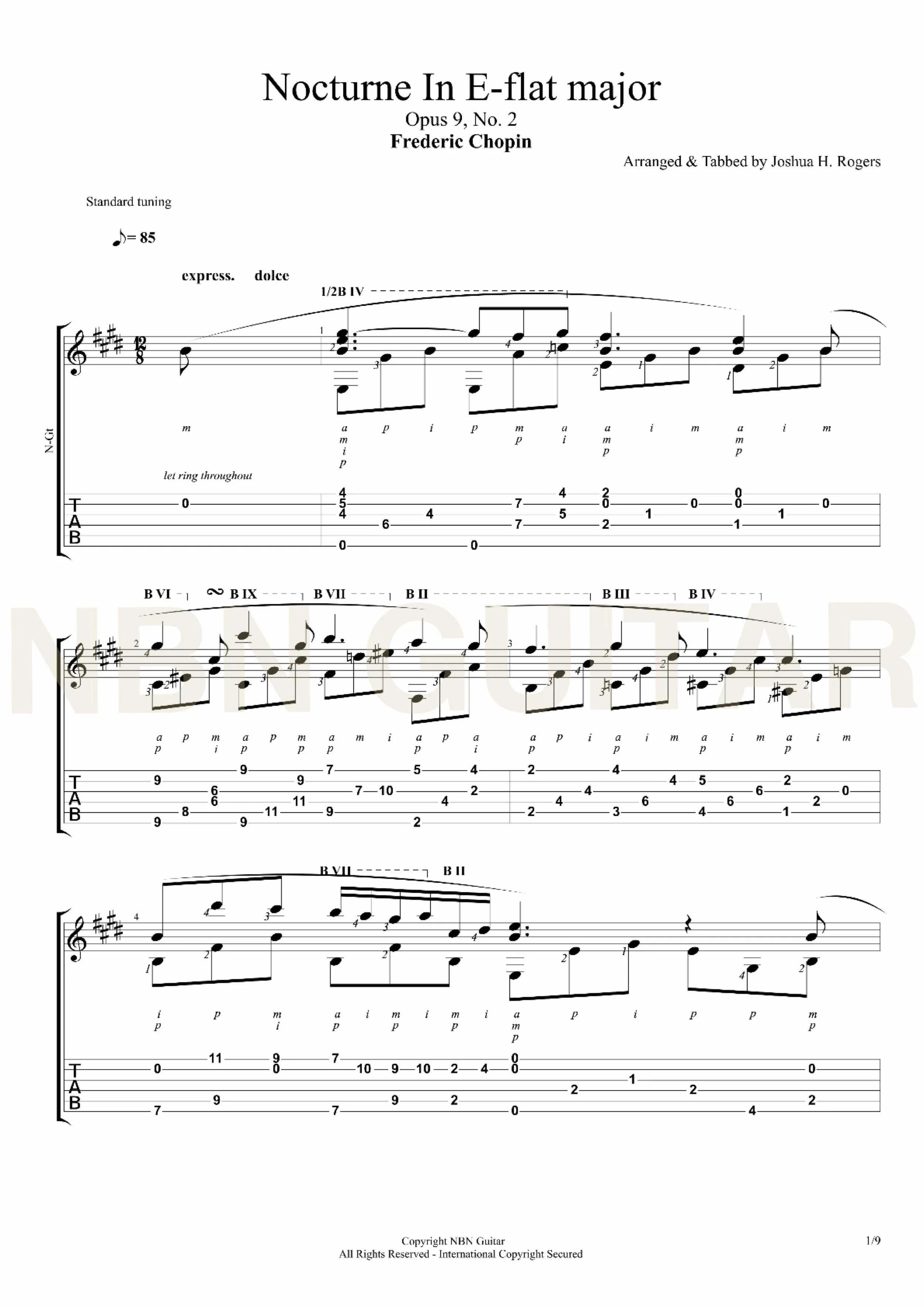 E flat major discount guitar